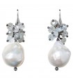 Della Rovere Earrings - 925% Silver Pendants with Aquamarine and Baroque Pearl