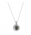 Nimei Necklace - in 18K White Gold with 9-10 mm Tahitian Pearl and Natural Diamonds - 0