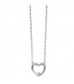 Miluna Necklace - Heart Pendant Necklace in 18 White Gold with Natural Diamond - 0
