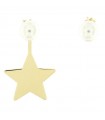 Rue Des Mille Earrings - I Sogni Son Desideri in 925% Gold Plated Silver with Pearls and Star Pendant