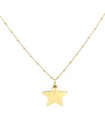 Rue Des Mille Necklace - I Sogni Son Desidi Long in 925% Golden Silver with Dots and Star Pendant Size S