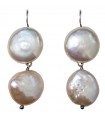 Della Rovere Earrings - Pendants in 925% Silver with 2 Pink Baroque Pearls