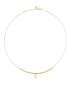 Rue Des Mille Choker - I Sogni Son Desideri in 925% Golden Silver with Dots and Baby Pendant