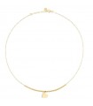 Rue Des Mille Choker - I Sogni Son Desidi in 925% Golden Silver with Dots and Heart Pendant