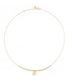 Rue Des Mille Choker - I Sogni Son Desidi in 925% Gold Plated Silver with Dots and Four-Leaf Clover Pendant