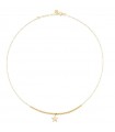 Rue Des Mille Choker - I Sogni Son Desideri in 925% Golden Silver with Dots and Star Pendant