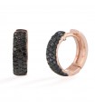 Buonocore Earrings - Eternity Round Hoop in 18k Rose Gold with 0.46 ct Black Diamonds - 0