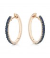 Buonocore Earrings - Eternity Round Hoop in 18k Rose Gold with Blue Sapphires 0.27 ct - 0