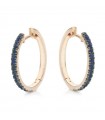 Orecchini Buonocore - Eternity Round a Cerchietto in Oro Rosa 18 carati con Zaffiri Blu 0,27 ct