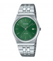 Casio Watch - Timeless Time and Date Silver 35mm Green