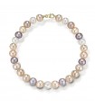 Bracciale Lelune Classic Donna - Young con Perle d'Acqua Dolce 5,5 -6 mm Multicolor e Chiusura in Oro Giallo 18 Carati