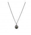 Coscia Necklace - in 18K White Gold with Tahitian Pearl and Natural Diamonds - 0