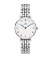 Daniel Wellington Women's Watch - Petite Roman Numerals 5-Link Silver Only Time 28mm White