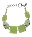 Della Rovere Bracelet - in 925% Silver with Green Jasper and Lemon Quartz