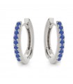 Buonocore Earrings - Eternity Round Hoop in 18k White Gold with Blue Sapphires 0.25 ct - 0