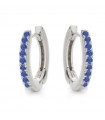 Orecchini Buonocore - Eternity Round a Cerchietto in Oro Bianco 18 carati con Zaffiri Blu 0,25 ct