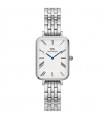 Orologio Daniel Wellington - Quadro Roman Numerals 5-Link Solo Tempo Silver 20x26mm Bianco