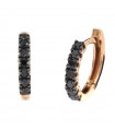 Buonocore Earrings - Eternity Round Hoop in 18k Rose Gold with 0.44 ct Black Diamonds - 0