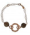 Della Rovere Bracelet - in 925% Rosé Silver with Central Ring and Smoky Quartz