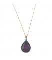 Salvatore Plata Necklace - Afternoon in 925% Gold Silver with Amethyst Drop Pendant