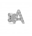 Mono Orecchino Buonocore - You Are Lettera A in Oro Bianco 18 carati con Diamanti Bianchi 0,06 ct