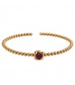 Buonocore Bracelet - Open in 18k Rose Gold with Heart and Red Rubies - 0