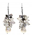 Della Rovere Earrings - in 925% Silver Pendants with Cluster of White and Gray Baroque Pearls