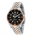 Sector Men's Watch - 230 Automatic Time and Date Two-Tone Rose Gold and Silver 43mm Black