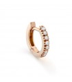 Buonocore Single Earring - Circle Hoops in 18k Rose Gold with White Diamonds 0.05 ct - 0