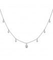 Buonocore - Dew Necklace in 18k White Gold with Drop Pendants and Natural Diamonds 0.19 ct - 0