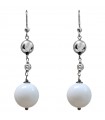 Della Rovere Earrings - In 925% Silver Pendants with Hematite and White Agate