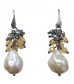 Della Rovere Earrings - in 925% Silver Pendants with Baroque Pearl and Citrine Quartz