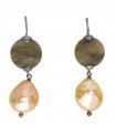 Della Rovere Earrings - in 925% Silver Pendants with Baroque Pearls and Green Jasper
