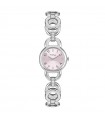 Breil Tribe Women's Watch - Alya Solo Tempo with Round Braided Links Silver 26mm Pink
