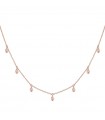 Buonocore - Dew Necklace in 18k Rose Gold with Drop Pendants and Natural Diamonds 0.16 ct - 0