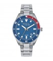 Breil Tribe Men's Watch - Overhand Time and Date Silver 39mm Blue and Red