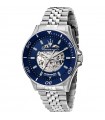 Maserati Men's Watch - Sfida Automatic Only Time Silver 44mm Blue with Visible Movement