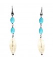 Della Rovere Earrings - in 925% Silver with Turquoise Paste and Ialine Quartz
