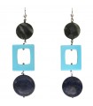 Della Rovere Earrings - in 925% Silver with Moss Agate and Dumortierite