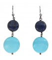 Della Rovere Earrings - in 925% Silver Pendants with Turquoise Paste and Dumortierite