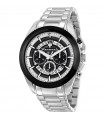 Maserati Watch - Traguardo Silver Chronograph 45mm with Black Bezel and Visible Movement