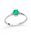 Miluna Ring - in 18k White Gold with 0.32 ct Emerald and Natural Diamonds - 0