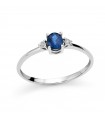 Miluna Ring - in 18k White Gold with 0.43 ct Sapphire and Natural Diamonds - 0