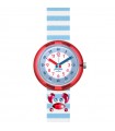 Orologio Flik Flak per Bambini - Shine Bright Shining Crab Solo Tempo Rosso 32mm con Granchio di Cristalli