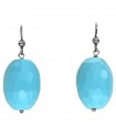 Della Rovere Earrings - in 925% Silver Pendants with Faceted Turquoise Paste Elements
