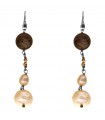 Della Rovere Earrings - in 925% Silver Pendants with Baroque Pearls and Brown Agate