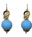 Sikè Earrings - in 925% Gold Plated Silver with Turquoise Agate