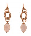 Della Rovere earrings - in 925% rosé silver with rose quartz and worked oval element