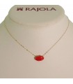 Rajola Necklace - Lulù in 18K Yellow Gold with Red Coral Mouth-Shaped Element