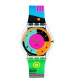 Swatch Watch - Neon Hot Racer Only Time 34mm Multicolour